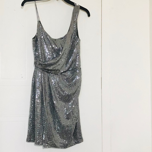 Topshop Drape Sequin Mini Dress - Picture 5 of 6